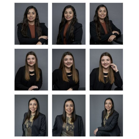 Ejemplo de fotos corporativas donde se observan 3 poses para cada persona